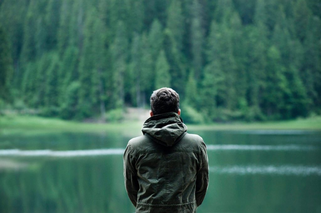 man standing alone