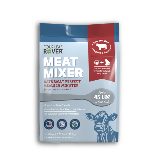 bag of meat mixer pet food