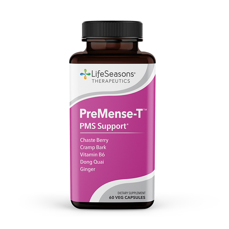 bottle of lifeseasons premense-t product for PMS