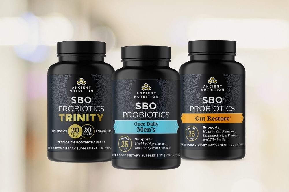 ancient nutrition spore based probiotics options men's daily gut restore and trinity